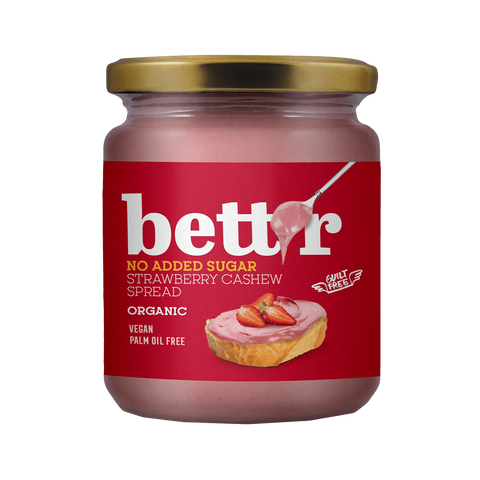 Ekoloģisks zemeņu un Indijas riekstu krēms, bez pievienota cukura