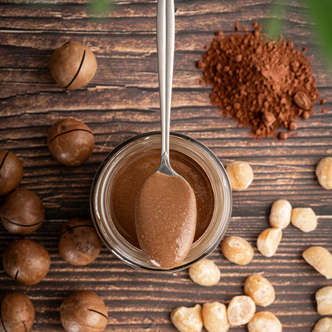 Makadāmijas riekstu krēms ar kakao un medu