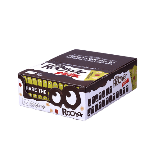 Ekoloģisks lazdu riekstu proteīna batoniņš ar šokolādi