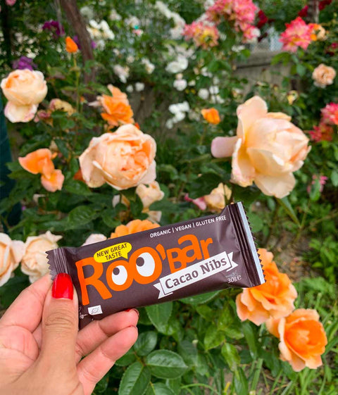 Ekoloģisks sasmalcinātu kakao pupiņu batoniņš