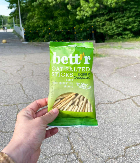 Ekoloģiskas sāļās auzu standziņas ar baziliku un oregano