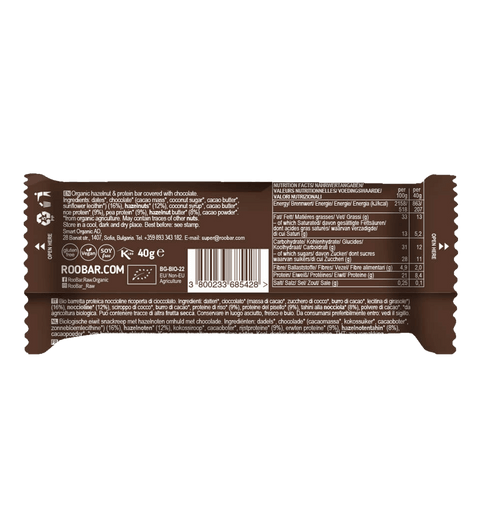 Ekoloģisks lazdu riekstu proteīna batoniņš ar šokolādi