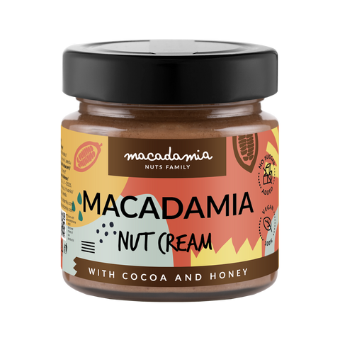 Makadāmijas riekstu krēms ar kakao un medu
