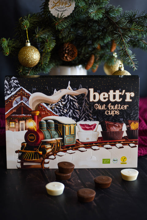 Bio Bett'r Ziemassvētku Adventes kalendārs ar Riekstu sviesta krūzītēm