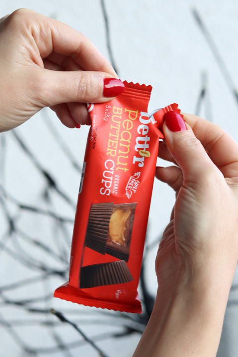 Ekoloģiski riekstu sviesta groziņi ar zemesriekstu krēmu