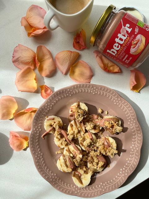 Ekoloģisks zemeņu un Indijas riekstu krēms, bez pievienota cukura