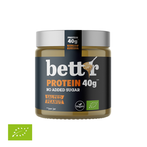 Ekoloģisks proteīna krēms ar sālītiem zemesriekstiem, bez pievienota cukura