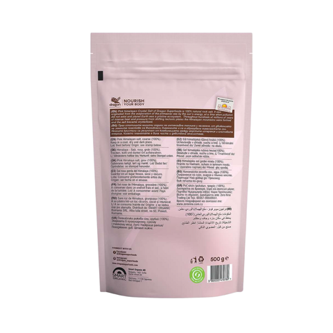 Dragon Superfoods rozā Himalaju sāls, rupja (500 g)