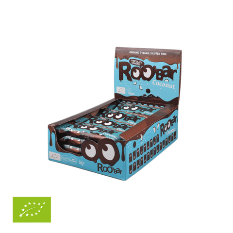 Ekoloģisks ar šokolādi pārklāts kokosriekstu batoniņš