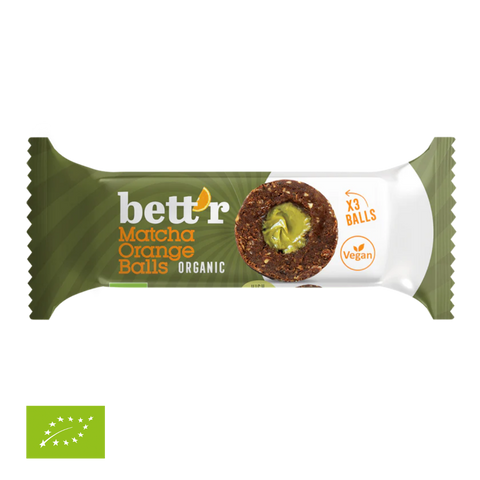 Bioloģiskas augļu bumbiņas ar matcha un apelsīniem, Bett'r