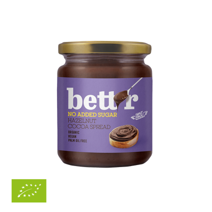 Ekoloģisks lazdu riekstu un  kakao krēms, bez pievienota cukura