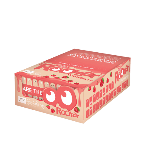 Ekoloģisks rozā šokolādē glazēts zemeņu batoniņš