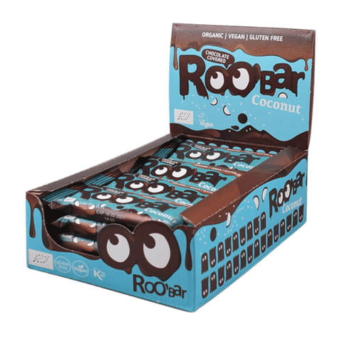 Ekoloģisks ar šokolādi pārklāts kokosriekstu batoniņš