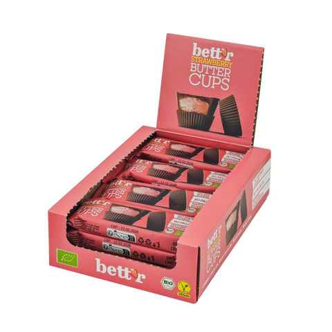 BIO riekstu sviesta krūzes ar zemeņu krēmu