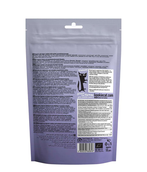 Ekoloģiski mini cepumi ar sāļās karameles un mandeļu garšu