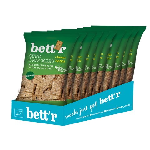 Ekoloģiski sēklu krekeri ar zaļumiem